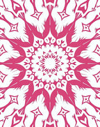 Radiant Pink Bird Mandala Pattern Rug