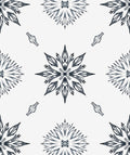 Monochromatic Snowflake Mandala Art Rug