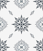 Monochromatic Snowflake Mandala Art Rug
