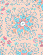 Whimsical Floral Mandala Pattern Rug