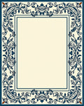 Dark Blue Floral Ornament Rug