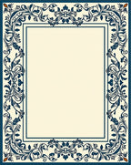 Dark Blue Floral Ornament Rug