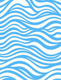 Blue White Wavy Stripes Pattern Rug