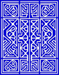Bold Blue Abstract Graphic Pattern Rug