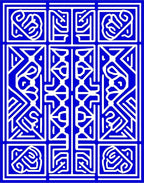 Bold Blue Abstract Graphic Pattern Rug