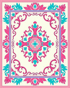 Vibrant Floral Medallion Pattern Rug
