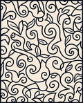 Elegant Swirl and Leaf Pattern Rug