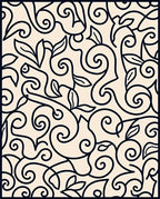Elegant Swirl and Leaf Pattern Rug