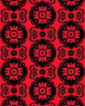 Red Floral And Scroll Pattern Rug