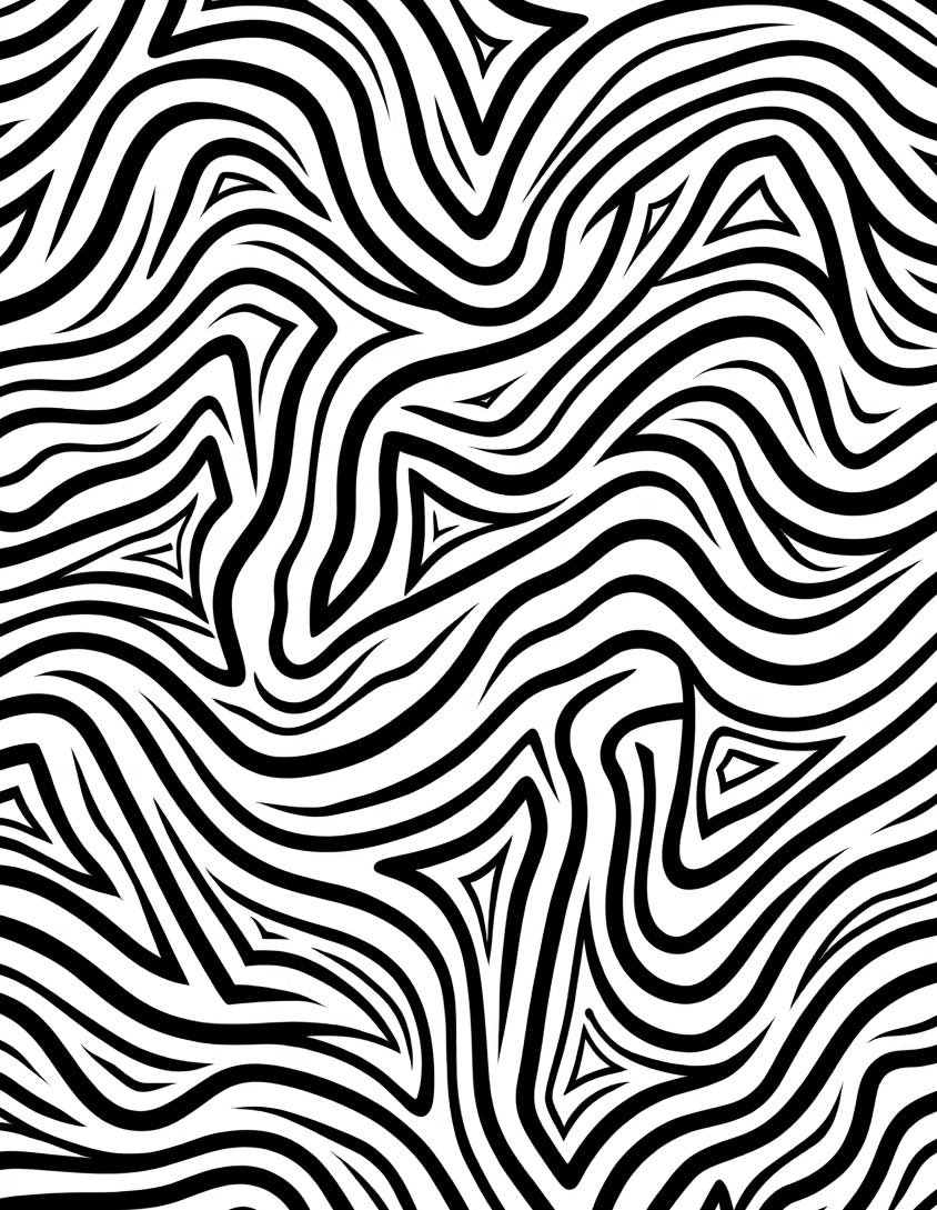 Bold Black White Abstract Stripes Rug