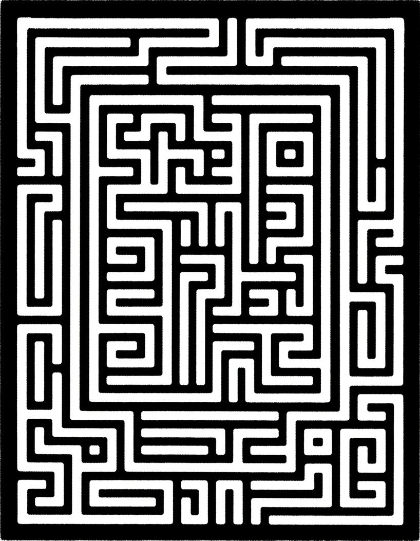 Classic Maze Pattern Rug