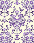 Elegant Purple Floral Scroll Pattern Rug