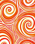 Dynamic Red Yellow Swirl Pattern Design Rug