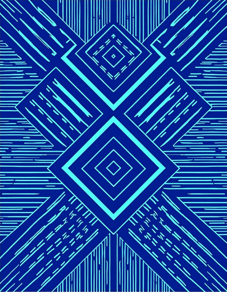 Abstract Geometric Diamond Lines Pattern Rug