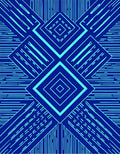 Abstract Geometric Diamond Lines Pattern Rug