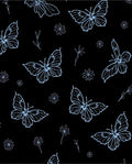 Light Blue Butterfly Meadow Illustration Rug