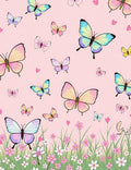 Pastel Butterflies Among Flowers Rug