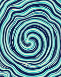 Abstract Swirl Blue Cream Rug