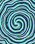 Abstract Swirl Blue Cream Rug