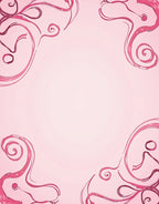 Pink Swirls Curves Pattern Rug