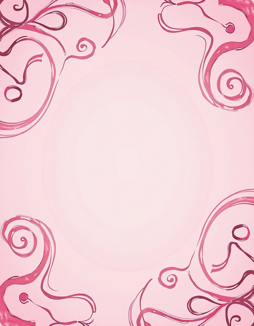 Pink Swirls Curves Pattern Rug