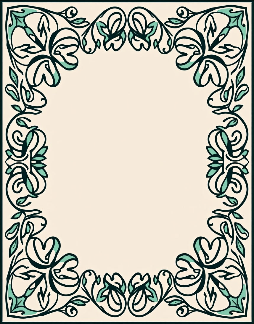 Vintage Floral Border Design Rug