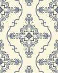 Cream And Grey Intricate Filigree Pattern Rug