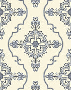 Cream And Grey Intricate Filigree Pattern Rug