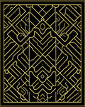 Art Deco Geometric Yellow Lines Rug