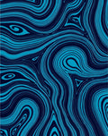 Deep Blue Wavy Flow Pattern Rug