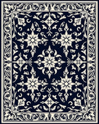 Elegant Floral Scroll Pattern Rug