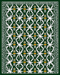 Emerald White Star Geometric Border Rug
