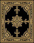 Elegant Gold Floral Medallion Design Rug