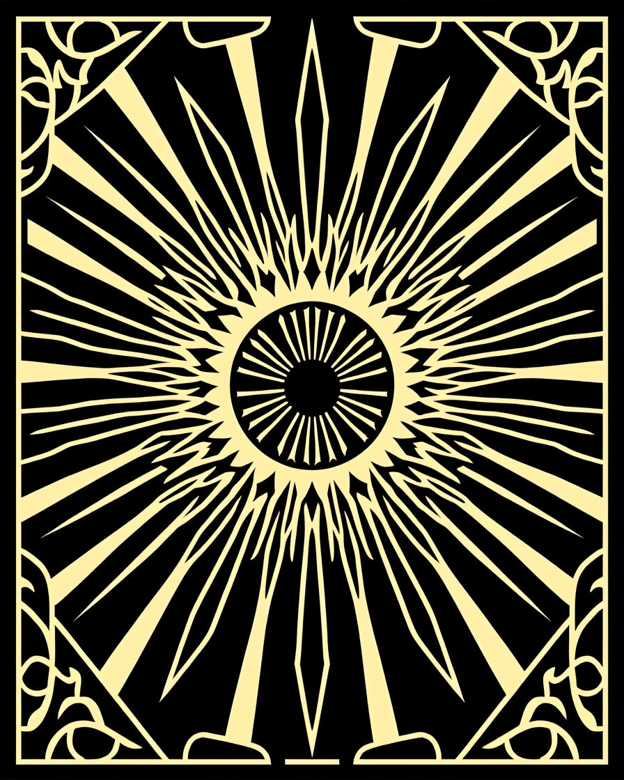 Black Gold Sunburst Art Deco Rug
