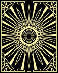 Black Gold Sunburst Art Deco Rug