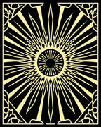 Black Gold Sunburst Art Deco Rug