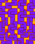 Abstract Geometric Purple Orange Pattern Rug