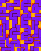 Abstract Geometric Purple Orange Pattern Rug