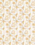 Subtle Yellow Floral Line Art Rug