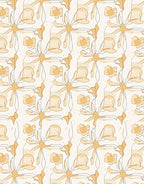 Subtle Yellow Floral Line Art Rug