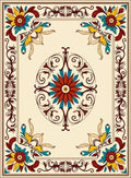 Ornate Floral Scrollwork Design Rug