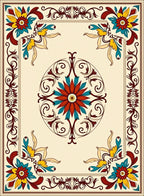 Ornate Floral Scrollwork Design Rug