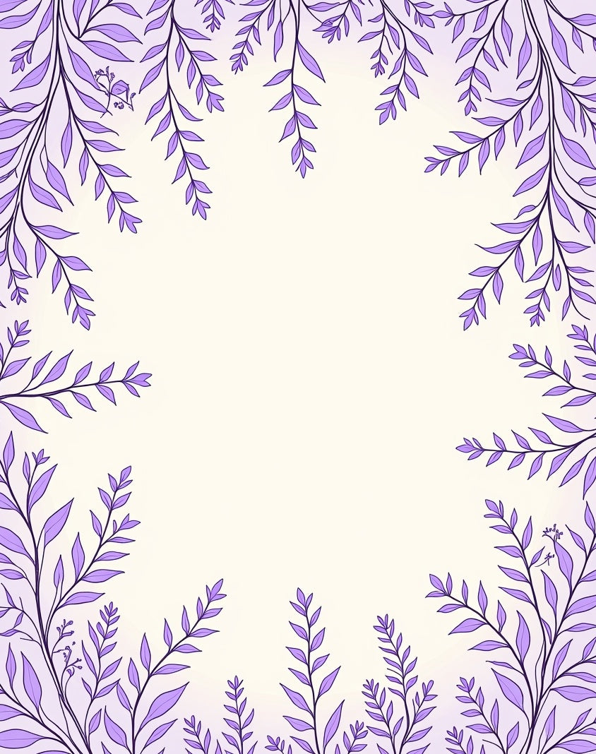 Lavender Leafy Vine Pattern Rug