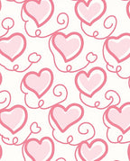 Pink Heart Swirl Pattern Rug