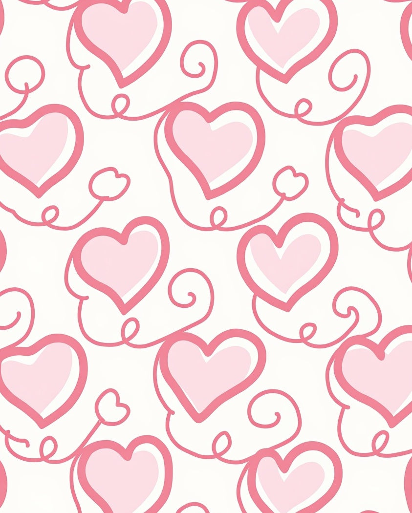 Pink Heart Swirl Pattern Rug