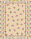 Whimsical Rainbow Flower Border Design Rug