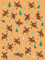 Whimsical Brown Reindeer Christmas Trees Rug