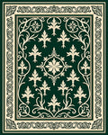 Elegant Ivory Leaf Scrollwork Design Rug