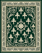 Elegant Ivory Leaf Scrollwork Design Rug