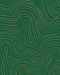 Deep Green Gold Abstract Swirl Pattern Rug